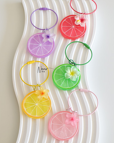 چارم لیمو رنگی و گل🍋🟩🌸